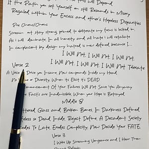 I Will Not Tolerate Handwritten (Personalised Signed by Rich) Lyrics